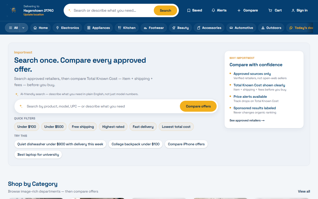 Screenshot of ImportNest AI Agent