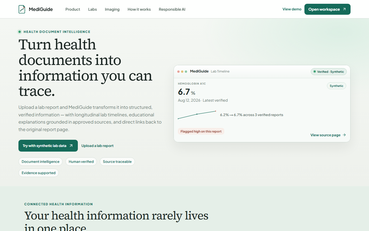 Screenshot of MediGuide AI